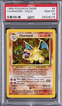 1999 Pokémon Holographic #4 Charizard  - PSA GEM MT 10